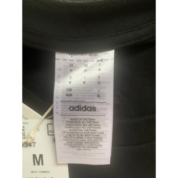 Adidas Classic Logo T-Shirt Athletic Casual Cotton Black Size‎ M - Picture 7 of 8